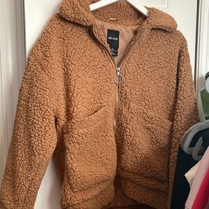 Me Jane Brown Sherpa Puffer Jacket